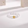 Anello con perla imitazione irregolare con sfera in acciaio inossidabile per gioielli a mano minimalista francese da donna Hualanxin Jewelrystar