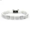 Designer armband bedelarmbanden vierkante armband ingelegd zwart roestvrij staal gegraveerde staart wit turkoois