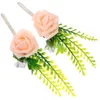 Dekorativa blommor konstgjorda blommor boutonniere brudgum man Corsage Decor Wedding Supplies