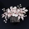 Headwear Hair Accessories Bridal Wedding Hair Accessories Crystal Flower Peal Hair Comb Clips Jewelry for Women Party Bride Headpiece Bridesmaid Gift 231204