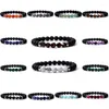 Brin 10pcs 8 mm perles noires guérison Fasé de tigre de pierre en acier inoxydable Bracelet Femmes hommes Bouddha énergie bijoux