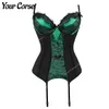 Autres culottes Lingerie sexy Corset Top Victorien Dentelle Bustier Jarretières Bretelles Ensemble Érotique Privé Bowknot avec 231204