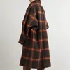 Women's Jacket Autumn Winter Classical Single Breasted Plaid Long Coat Female Casual Loose Vintage Womens Lapel Overcoat Streetwear 231202