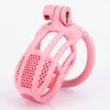 Cockrings 5 Sizes Honeycomb Pink Sissy Male Chastity Cage 3D Printed Lightweight Penis Cock Lock With 4 Base Ring Sex Toys For Men 231204