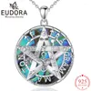 Pendentifs Eudora 925 argent Sterling tétragramme pentagramme collier coloré coquille amulette personnalité pendentif hommes femmes bijoux de mode