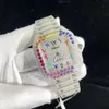 Orologio da polso di lusso da uomo alla moda Orologio sustom con diamanti color argento Moissanite