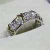 Victoria Wieck merksieraden 10kt witgoud gevuld Topaas gesimuleerde diamanten bruiloft prinses band zilveren ringen voor vrouwen maat 5 6169t