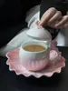 Koppar Saucers 230/390ml Pearl Creative Ceramic Coffee Cup and Plate Set Cute Girl Pink Mark High Beauty 2024 Edition Dish Set