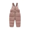 Jumpsuits Winter Children Warm Overalls Autumn Girls Boys Thick Pants Baby Girl Jumpsuit For 1-5 years High Quality Kids Ski Down Overalls 231204