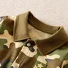 ロンパーズベイビーボーイの服オーバーシス戦術的な軍事カモフラージ0 3 6 9 12 18ヶ月コスプレパジャマアニメ変装ハロウィーンコスチューム231204