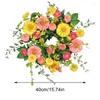 Decoratieve Bloemen Daisy Kransen Voor Voordeur Lente Zonnebloem Hangbaar 15 Inch Herfst Krans Outdoor Decoraties Veranda