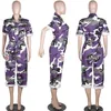 Jumpsuits voor dames Rompertjes Dames Camouflage Jumpsuit Leger militaire cargoshorts Vrouwelijke speelpakje Print Rompertjes Rits Street chic Chic Broek Jum 231202