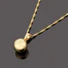 Collana con ciondolo a sfera Orecchini con sfera Set di gioielli Fine 24K Reale giallo oro massiccio GF Regali per gioielli da donna joias ouro mujer234c