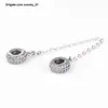 Chaîne de sécurité en argent Sterling 3 couleurs, CZ transparent avec boîte, plaqué or Rose 14K, chaîne de sécurité, bracelet à breloques, fabrication de bijoux à faire soi-même