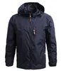 Mens Windproof Waterproof Hooded Coat Full Zip Lined Rain Jacket Outwear Tops