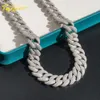 Fashion Jewelry Big Size Miama Link Sterling Sier Moissanite Cuban Chains 16mm Necklaces Bracelets for Rappers