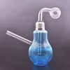 Lampe lourde style ampoule verre brûleur à mazout Bong couleur barboteur tuyau d'eau détachable recycleur cendrier Bong avec pot d'huile de tige inférieure