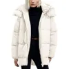 Jaqueta feminina puffer com capuz acolchoado jaqueta de comprimento médio acolchoado casaco de inverno quente 388