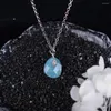 Pendants ITSMOS Natural Labradorite Amazonite Pendant Necklace Simple Waterdrop Stone Chain Elegant Jewelry For Women Romatic Gift