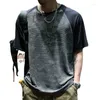 Men's T Shirts 095 Fast Dry Outdoor T-shirt Summer Fashion Men Ice Silky Short Sleeve Vintage Patchwork Camouflage Print Loose Casual Cozy