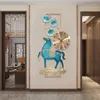 Horloges murales Lumière Luxe Paon Fer Art Creux Style Chinois Hors Cheval Salon Montre Muet Ménage