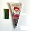 Cake Tools 100pcs Christmas Xmas Cellophane Cello Cone Bags Gift Party Treat Kids Sweet Candy with Twist Ties Decoration 231202