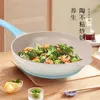 Wok a fondo piatto antiaderente con gradiente in ceramica per la salute sana, padella multifunzionale per uso domestico, vendita diretta in fabbrica universale