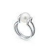 European Brand Gold Plated HardWear Ring Fashion Pearl Ring Vintage Charms Rings for Wedding Party Finger Costume Jewelry Size 6-8233n