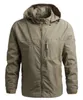 Mens Windproof Waterproof Hooded Coat Full Zip Lined Rain Jacket Outwear Tops