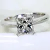 Princess Cut 1ct Lab Diamond Ring Original 925 Sterling Silver Engagement Band Band Rings for Women Bridal Fine Jewelry Gift3206
