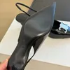 Kitten Heel Alma Triomphe with genuine leather Pointed Toes high quality dress shoes party slingback sandals women's Luxury Designers factory footwear with box