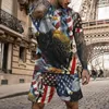 Men's Tracksuits Summer T Shirt Set 3D USA Flag Printing Daily Casual Sportswear Cool Fashion Clothing Oversized Short Sleeve Tracksuit