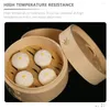 Double Boilers Bamboo Steamer Basket Convenient Dessert Vegetable Steamers Cooking Tool Lid Vegtable