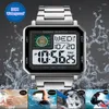 Zegarek skmei moda Dual Time Dual Time Digital Sport Watch Luksusowy pasek ze stali nierdzewnej Wodoodporna bransoletka Bransoletka Enloj Hombre