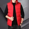 Gilets pour hommes Hommes Down Vest Automne Hiver Stand Col Double Poches Fermeture À Glissière Casual Solide Couleur Mâle Sans Manches Gilet Top