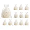 Gift Wrap Party Supplies 12PCS Organza Drawstring Pouch White Lace Bag Jewelry Makeup Gifts Bags Candy Packings Christmas