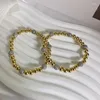 Bracelets à maillons pour femmes, dernière conception, perles en Zircon scintillantes, perles en laiton plaqué or 18 carats, cordon élastique réglable