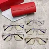 56% Gafas de sol versión nueva gafas de moda personalizadas montura de metal para hombres lente plana cuadrada grande ct0253 para mujeres se puede combinar con grados Kajia Nuevo