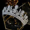 Haarspangen Luxus Silber Farbe und Gold Zirkonia Braut große Krone Mode Tiaras Hochzeit Schmuck Accessoires Geburtstag Kopfschmuck