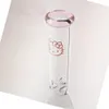 Novo design por atacado H25cm rosa fofo kitty impressão fumando bong bong bong/copo de vidro tubo bong/10 polegadas a água cachimbo de cachimbo de água com tigela fofa