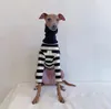 Hundkläder Pet Black White Striped Clothing Italian Greyhound Spring Summer Clothes For Dogs Shirt Par Cat Puppy 231202