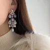 Boucles d'oreilles pendantes de haute qualité en Zircon violet, boucles d'oreilles de mariage en zircone cubique pour femmes, accessoires de mariée, bijoux de robe de soirée