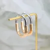 Luxury Earrings Charm Copper Brand Designer Lock Hollow Round Charm Circle Loop Hoop Earrings For Women Jewelry With Box Party Gift