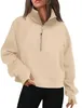 2034 Yoga Scuba Half Zip Hoodie Jacket Designer Sweater Women's Define Workout Sport Coat Fitness Activewear Top Solid Zipper Sweatshirt Sports Gym Clothes