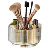 Jewelry Pouches 360° Rotating Makeup Organizer Spinning Brush Holder With 5 Slot Cosmetic Display Case Skin Care Trar (Clear)