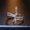 Cluster Ringen Delicate Twine Snake Vrouwen Ring Zilver Kleur Micro Verharde CZ Steen Grappig Dansfeest Cool Dagelijkse Accessoires Mode