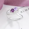 Wedding Rings Couple Promise Rings for Her Custom 2 Name with Birthstone 925 Sterling Silver Jewelry Mother Daughter Ring Personalized Gift 231204