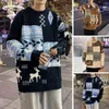 Men's Sweaters Men Sweater Christmas Style Colorblock Elk Snowflake Cozy Thick Knitted Pullover For Fall/winter Wardrobe Contrast