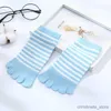 Kids Socks Kids Socks Multicolor Striped Children Cotton-finger for 4-12Y Boys Girls Casual Sports Breathable Five-toe Sock Clothes Stuff R231204