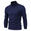 Maglioni da uomo dolcevita invernale collo alto casual spesso tinta unita qualità caldo pullover da uomo sottile